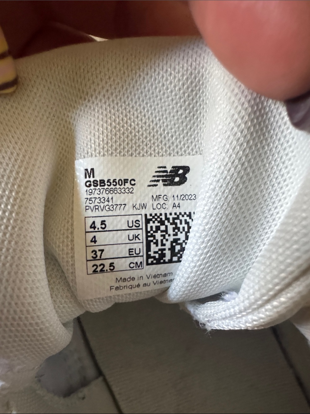 New Balance 550 White & Light Blue Sneaker - Picture 3 of 5